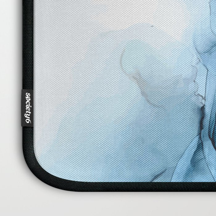 Deep Blue Flowing Water Abstract Painting Laptop Sleeve Gallery Image 3