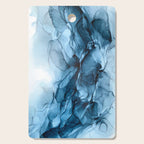 Deep Blue Flowing Water Abstract Painting Cutting Board Gallery Image 1