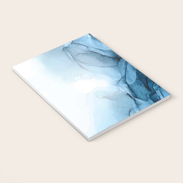 Deep Blue Flowing Water Abstract Painting Notebook Gallery Image 3