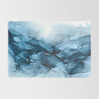 Deep Blue Flowing Water Abstract Painting Rug Gallery Image 2