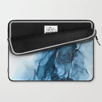 Deep Blue Flowing Water Abstract Painting Laptop Sleeve Gallery Image 2