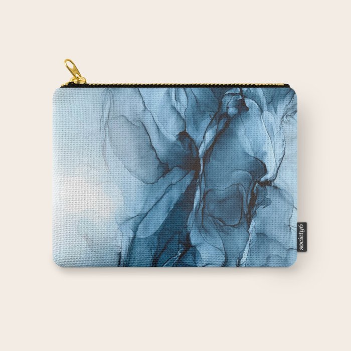 Deep Blue Flowing Water Abstract Painting Carry All Pouch Gallery Image 1