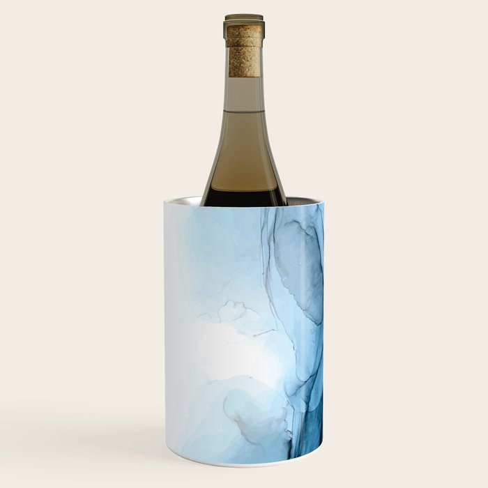 Deep Blue Flowing Water Abstract Painting Wine Chiller Gallery Image 2
