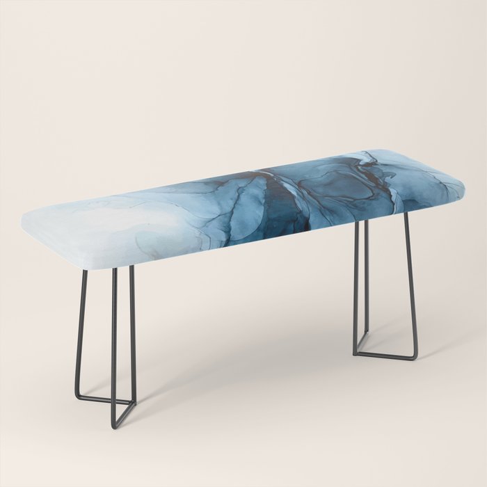 Deep Blue Flowing Water Abstract Painting Bench Gallery Image 1