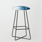 Deep Blue Flowing Water Abstract Painting Stool Gallery Image 1