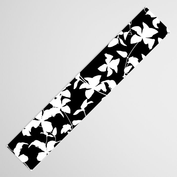 Clematis Contrast  Minimal Floral Silhouettes Table Runner Gallery Image 3