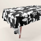 Clematis Contrast  Minimal Floral Silhouettes Tablecloth Gallery Image 1