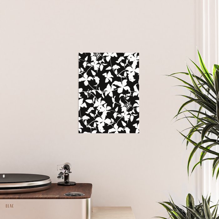 Clematis Contrast  Minimal Floral Silhouettes Poster Gallery Image 2
