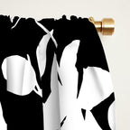 Clematis Contrast  Minimal Floral Silhouettes Window Curtain Gallery Image 2