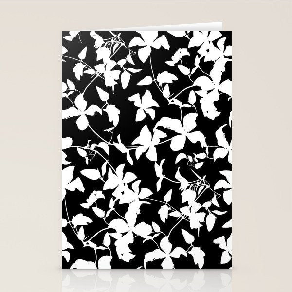 Clematis Contrast  Minimal Floral Silhouettes Stationery Card Gallery Image 1