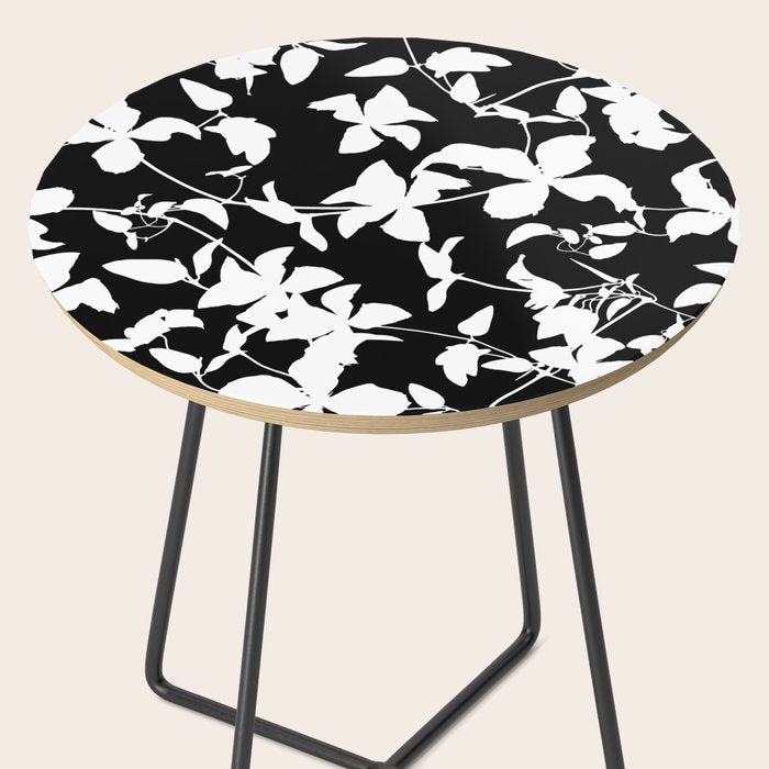 Clematis Contrast  Minimal Floral Silhouettes Side Table Gallery Image 2