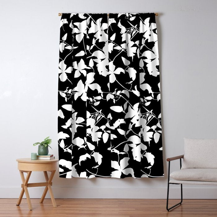 Clematis Contrast  Minimal Floral Silhouettes Window Curtain Gallery Image 5