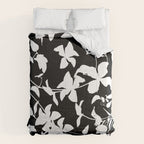 Clematis Contrast  Minimal Floral Silhouettes Comforter Gallery Image 6
