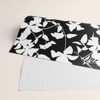 Clematis Contrast  Minimal Floral Silhouettes Wrapping Paper Gallery Image 2