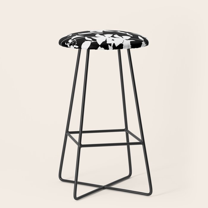 Clematis Contrast  Minimal Floral Silhouettes Stool Gallery Image 1