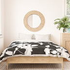 Clematis Contrast  Minimal Floral Silhouettes Duvet Cover Gallery Image 3