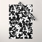 Clematis Contrast  Minimal Floral Silhouettes Wrapping Paper Gallery Image 1