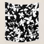 Clematis Contrast  Minimal Floral Silhouettes Wall Tapestry Gallery Image 4