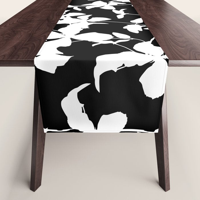 Clematis Contrast  Minimal Floral Silhouettes Table Runner Gallery Image 1