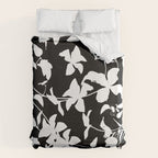 Clematis Contrast  Minimal Floral Silhouettes Duvet Cover Gallery Image 6