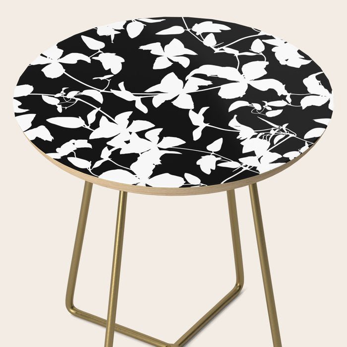 Clematis Contrast  Minimal Floral Silhouettes Side Table Gallery Image 2
