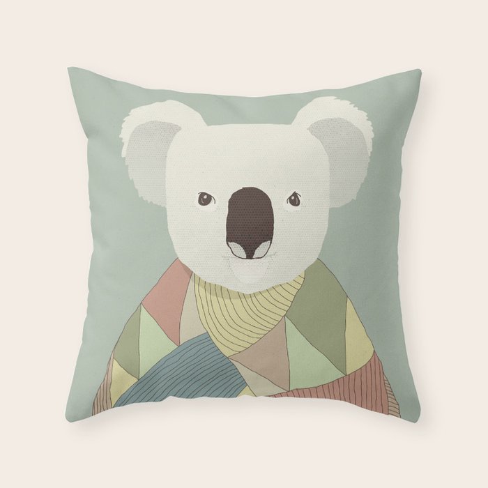 Whimsical Koala II Throw Pillow Gallery Image 1