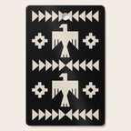 Southwestern Eagle and Arrow Pattern 121 Black and Linen White Cutting Board Gallery Image 1