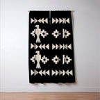 Southwestern Eagle and Arrow Pattern 121 Black and Linen White Window Curtain Gallery Image 3