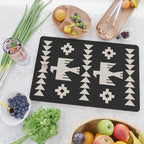 Southwestern Eagle and Arrow Pattern 121 Black and Linen White Cutting Board Gallery Image 2