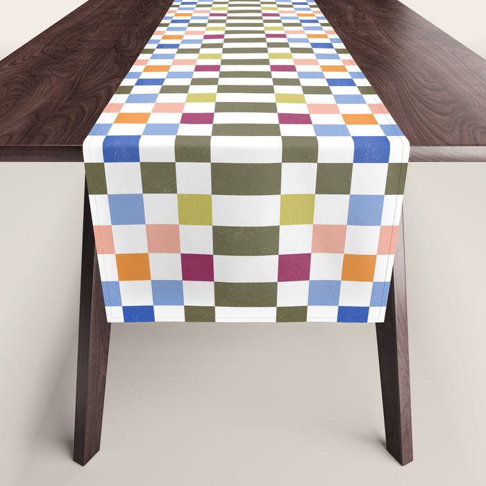 Colorful Mod Checkerboard Table Runner Gallery Image 1