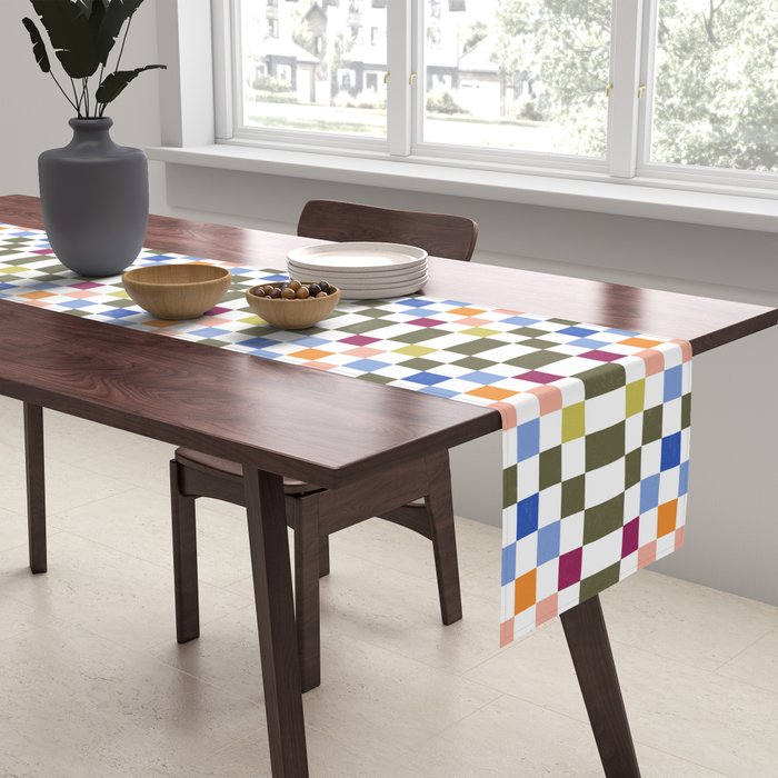 Colorful Mod Checkerboard Table Runner Gallery Image 2
