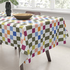 Colorful Mod Checkerboard Tablecloth Gallery Image 3