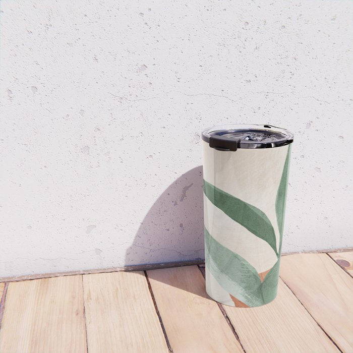 Modern Abstract Art Plant 3 Travel Mug Gallery Image 4