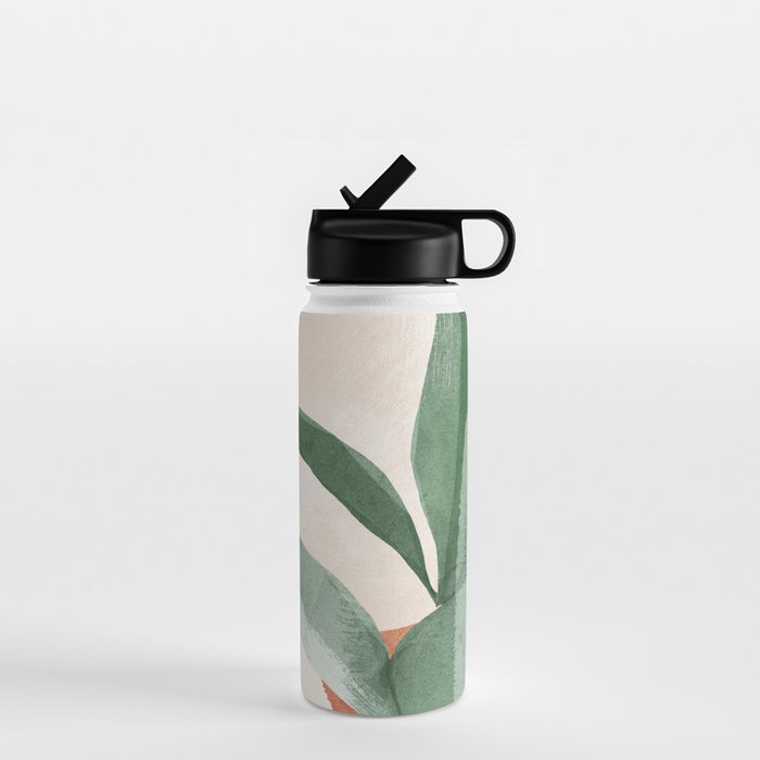 Modern Abstract Art Plant 3 Water Bottle Gallery Image 1