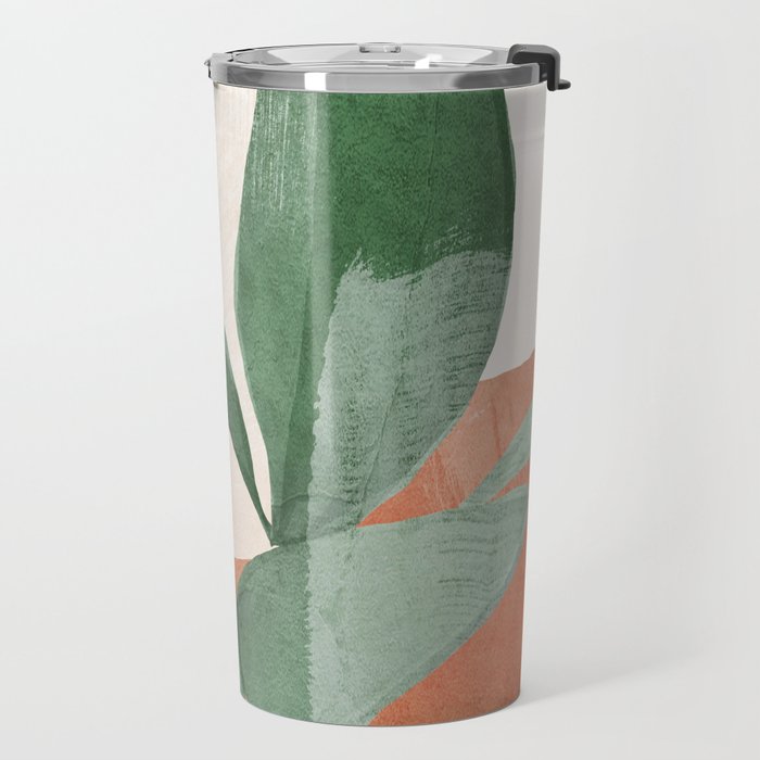 Modern Abstract Art Plant 3 Travel Mug Gallery Image 2