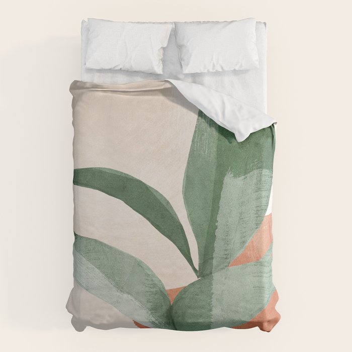 Modern Abstract Art Plant 3 Duvet Cover Gallery Image 1