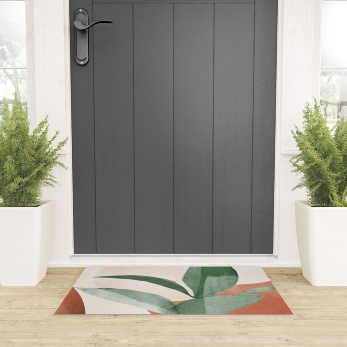 Modern Abstract Art Plant 3 Welcome Mat Gallery Image 3