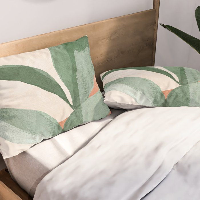 Modern Abstract Art Plant 3 Pillow Sham Gallery Image 2