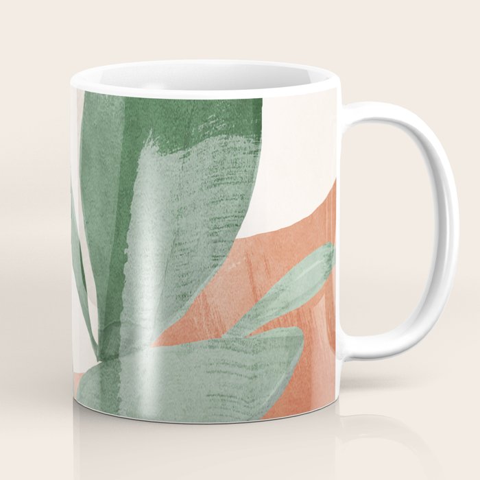 Modern Abstract Art Plant 3 Coffee Mug Gallery Image 1