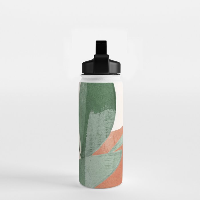 Modern Abstract Art Plant 3 Water Bottle Gallery Image 2