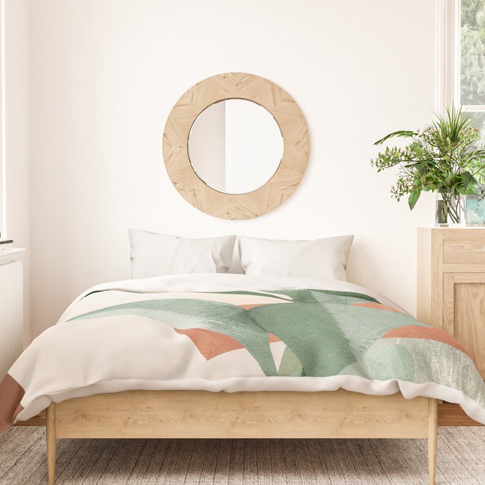 Modern Abstract Art Plant 3 Duvet Cover Gallery Image 3