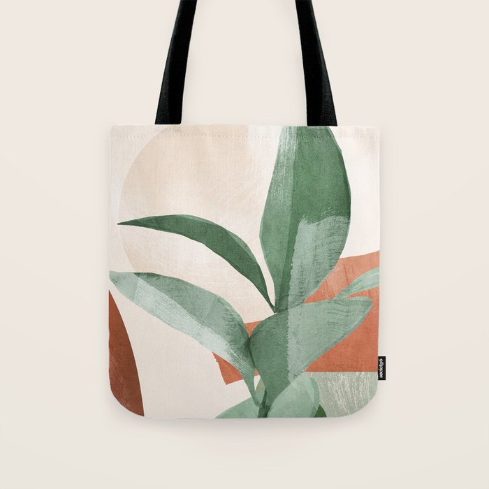 Modern Abstract Art Plant 3 Tote Bag Gallery Image 1