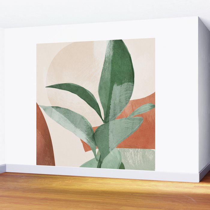 Modern Abstract Art Plant 3 Wall Mural Gallery Image 2