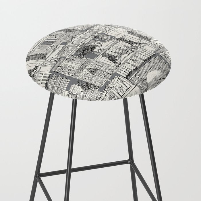 Washington DC toile gray Stool Gallery Image 2