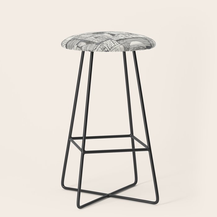 Washington DC toile gray Stool Gallery Image 1