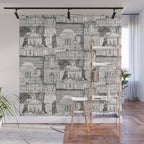 Washington DC toile gray Wall Mural Gallery Image 1