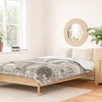 Washington DC toile gray Duvet Cover Gallery Image 2