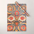 Indian Antique Floral Rug Print Wrapping Paper Gallery Image 1
