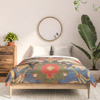 Indian Antique Floral Rug Print Comforter Gallery Image 3
