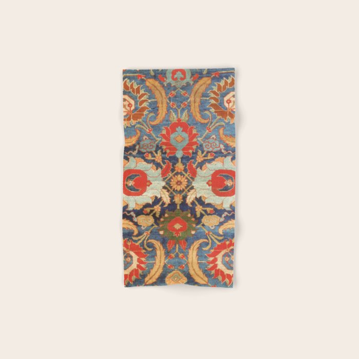 Indian Antique Floral Rug Print Bath Towel Gallery Image 1
